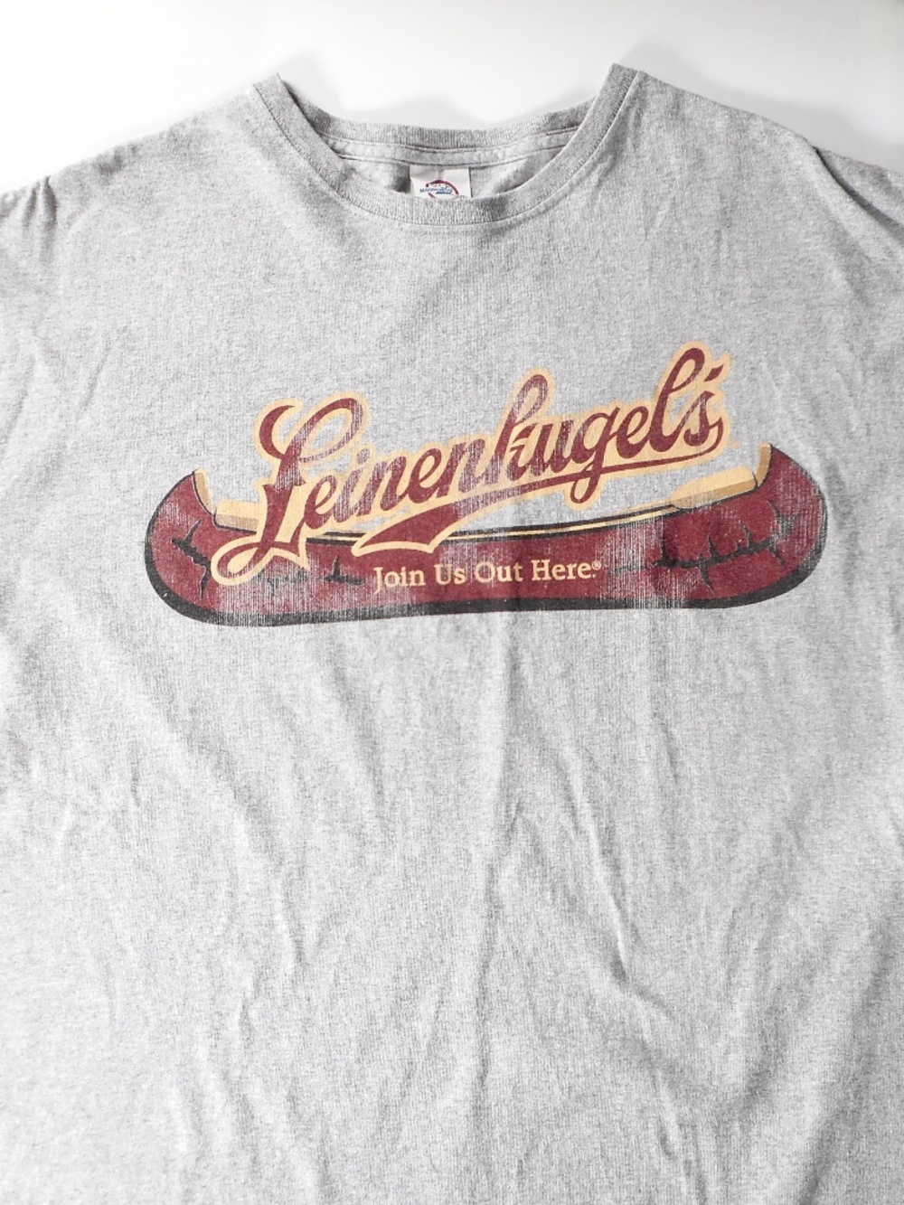 Leinenkugel's Beer Distressed Logo Gray Mens 2XL T-shirt Short Sleeve